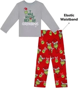 Pigiama natalizio Grinch Family Sleep Kids unisex in velluto accogliente set 2 pezzi, taglia 10 - Foto 1 di 7