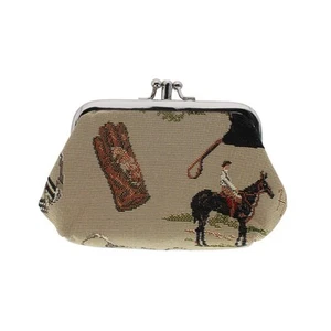 New CTM Women's Horse Themed Tapestry Coin Purse Wallet - Picture 1 of 3
