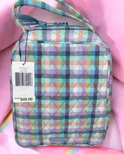Vera Bradley Insulated School Work Lunch Bunch Bag in GINGHAM PLAID Cooler New - Picture 1 of 7
