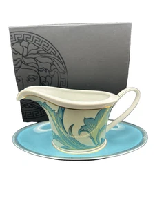 Versace AZUL Ikarus Medusa Salsa Arabesca Gravy Barco con Bandeja con Caja KC - Imagen 1 de 12