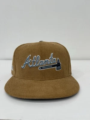 Atlanta Braves New Era Corduroy MLB Fitted Cap Hat Size 7 1/2 - Image 1 of 4