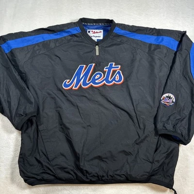Casaco masculino MAJESTIC New York Mets autêntico 1/4 zíper base legal tamanho XXL - Imagem 1 de 4