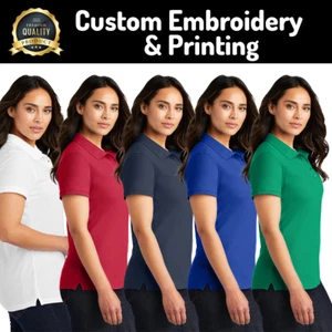 Camisa polo de ropa deportiva para damas: algodón con logotipo hecho a medida. - Imagen 1 de 15