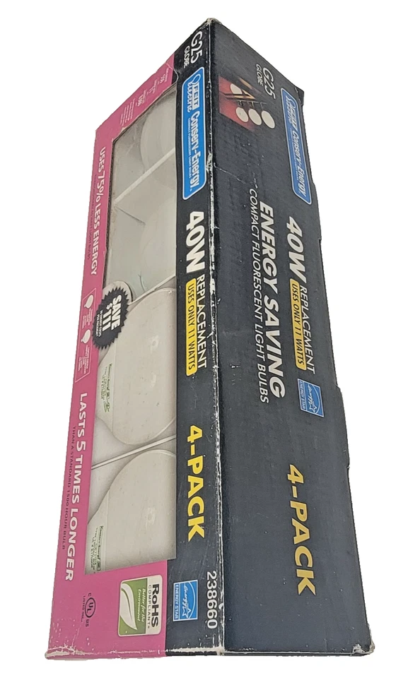 NIOB Feit Electric G25 Globe 40w Replacement Light Bulbs Use Only 11w 4-pack