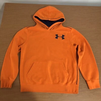 Under Armour Cold Gear 套衫连帽衫橙色/海军青少年尺寸 L — 第 1/4 张图片
