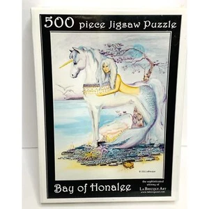 Rare Mermaid & Unicorn Puzzle Whimsical Artist La Brecque Art “Bay of Honalee" - Picture 1 of 5