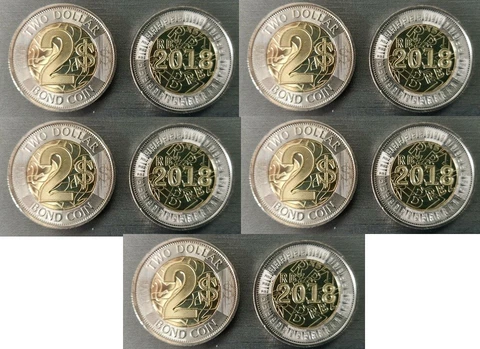Zimbabwe - 10 pcs x 2 Dollars Bond Coin 2018 / 2019 UNC Lemberg-Zp Cover