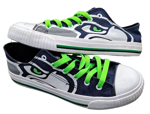 Seattle Seahawks FOCO Adult Lace Up Canvas Sneakers Shoes Size 7/9 Cover