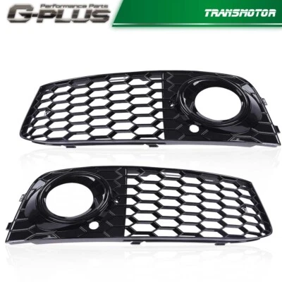 Fit For Audi A4 B8 2009-12 RS4 Style Honeycomb Mesh Fog Light Grill Grille Cover Foto 1 de 4