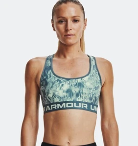XL Neu mit Etikett Under Armour Damen-Sport-BH Crossback seeglasblau Batik Mid Impact - Bild 1 von 4
