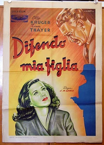 manifesto 1F film SECRETS OF A Co-Ed. - DIFENDO MIA FIGLIA Otto Kruger NOIR - Picture 1 of 1