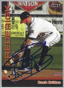 2010 Choice Frederick Keys Buck Britton #03 IP autograph signed card