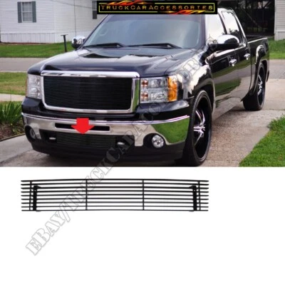 Para GMC Sierra 1500 2500 3500 2007-08 09 10 11 12 13 negro parachoques rejilla remolque Foto 1 de 2
