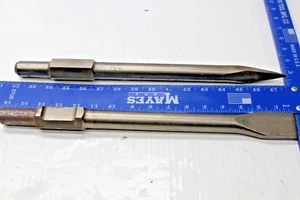 2er Set Presslufthammer Sechskant 1-1/2" Flachmeißel & Spitze Bit 16" lang - Bild 1 von 12