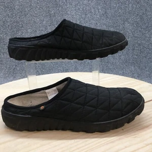 Bogs Bloom Slippers Mens 10 Snowday II Slip On Mule Comfort Quilted Black Fabric - Picture 1 of 17