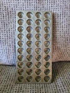 Antique HEAVY Metal Industrial Candy Chocolate Bon-Bon Shell mold 40 Slots Tiki - Picture 1 of 7