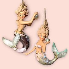 GOODWILL Ciondolo Piccolo Sirena Con Perla Natale 12cm Nuovo