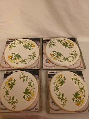 Vintage M. Kamenstein, Inc. Floral Electric Stovetop Burner Cover Set Of 4 - Image 1 of 4