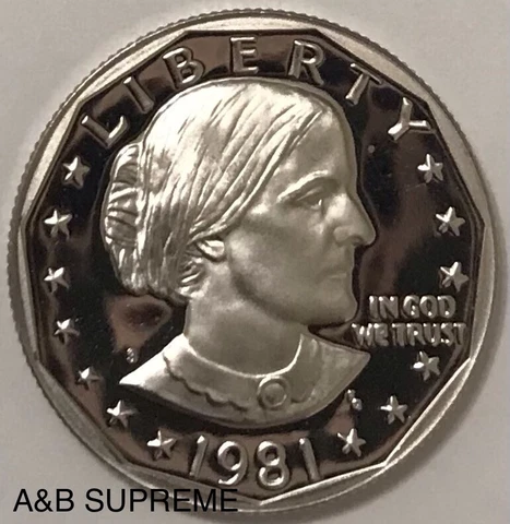 1981 S Susan B Anthony SBA Dollar Cameo Gem Clad Proof Cover