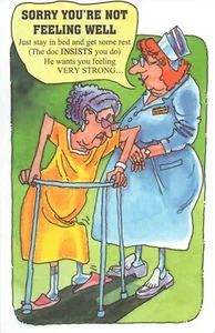 Lighthearted GET WELL SOON Card, Doctor's Bill by Popular Greetings +Envelope - Picture 1 of 4