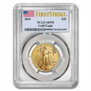 2024 1/2 oz American Gold Eagle MS-70 PCGS (FirstStrike®) - Picture 1 of 3