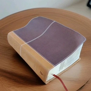 Parallel Bible KJV AMP King James & Amplified Bond Leather LARGE PRINT Labeled - Picture 1 of 8