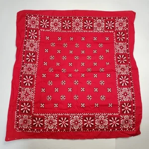 VTG Tower Guaranteed Fast Color All Cotton Red Bandana Handkerchief RN13960 USA - Picture 1 of 4