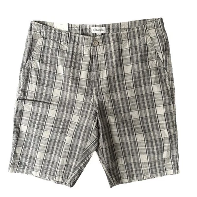 Bermudas Chinas Informales Preppy CALVIN KLEIN Gris/Negro a Cuadros HOMBRE 38x12 Nuevas con Etiquetas Foto 1 de 4