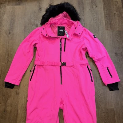 Traje de esquí de una pieza para mujer ASOS traje de nieve babero de nieve rosa traje elástico 24 nuevo con etiquetas Foto 1 de 4