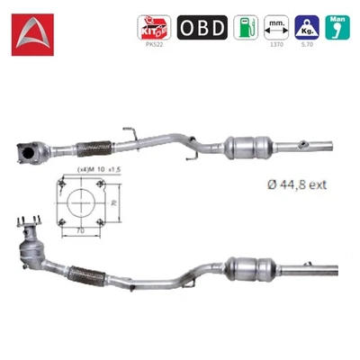 Catalizador SEAT Cordoba Ibiza III SKODA Fabia I VW Polo - 1.4 1.416V - Imagen 1 de 3