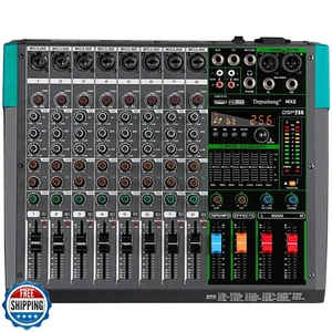 Depusheng MX8 8 Channel Sound Mixer Audio Mixing Console 48V 256DSP Professio - Picture 1 of 5
