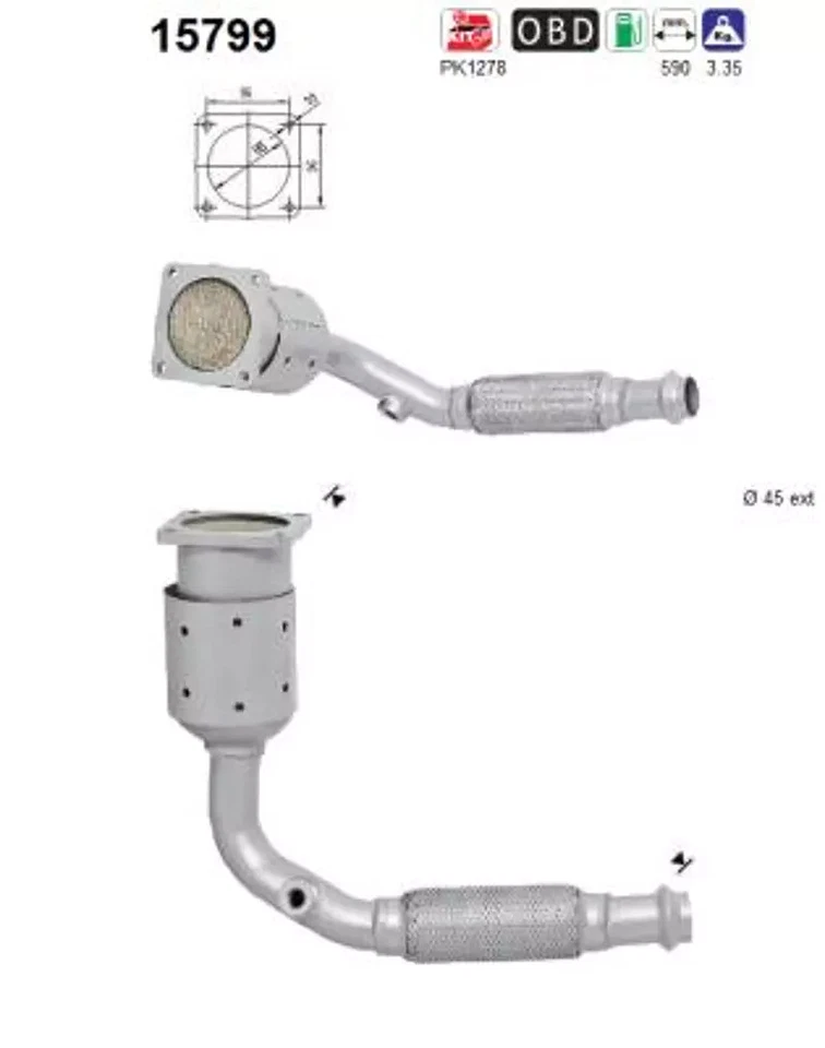 Catalizzatore marmitta catalitica AS 15799 PEUGEOT 301 - Immagine 1 di 1