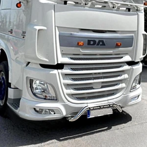Chrome Stainless Steel Center Bumper Bar with LEDs To Fit DAF XF 106 Front Guard - Picture 1 of 1