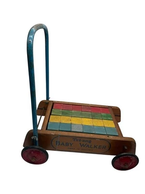 Vintage Tri-Ang Baby Walker With Original Wooden Blocks - Image 1 of 4