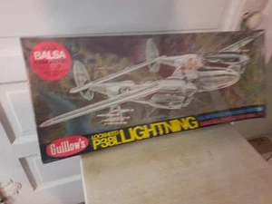 Guillows Lockheed P-38L Lightning Airplane Wood Model Kit # 2001 SEALED - Picture 1 of 24