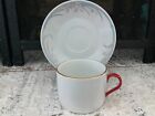 Ten Strawberry Street HALO Red Coffee Cup with Mismatch  Porcelain saucer 