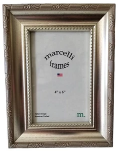 VERY ELEGANT ~ MARCELLI 4" x 6" SILVER-TONE ITALIAN PICTURE FRAME ~ ITALY - Picture 1 of 2