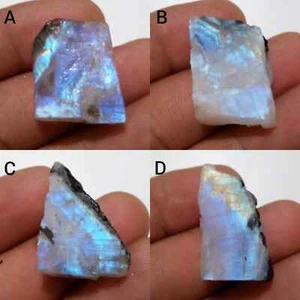 Impresionante piedra lunar arco iris llamativa azul A+ piedra preciosa suelta áspera para hacer joyas - Imagen 1 de 13