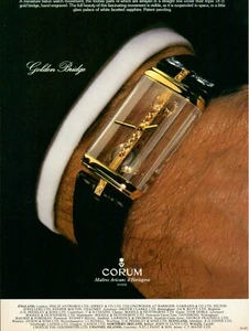 CORUM Magazin Printanzeige Reklame Uhrenzubehör GOLDEN BRIDGE 1980er 1 Seite 1982 - Bild 1 von 1