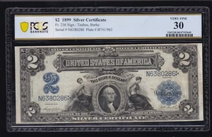 US 1899 $2 M&A Silver Certificate FR 256 PCGS 30 VF (286) - Picture 1 of 2