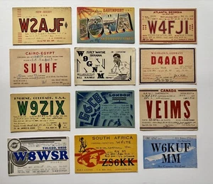 Vintage QSL HAM Radio Postcard Lot, 1940's - 33 Cards - Picture 1 of 21