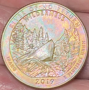 2019-D River Of No Return, ATB Quarter Beautiful Lustrous Rainbow Toned Coin  #6 - Picture 1 of 10
