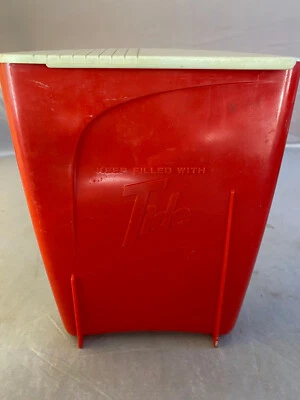 Винтажный коллекционный красный контейнер стирального порошка TIDE - Изображение 1 из 4