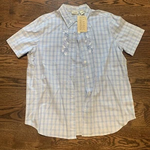 Vintage NWT Classic Elements Womens Large Floral Accent Button Down Shirt - Picture 1 of 4