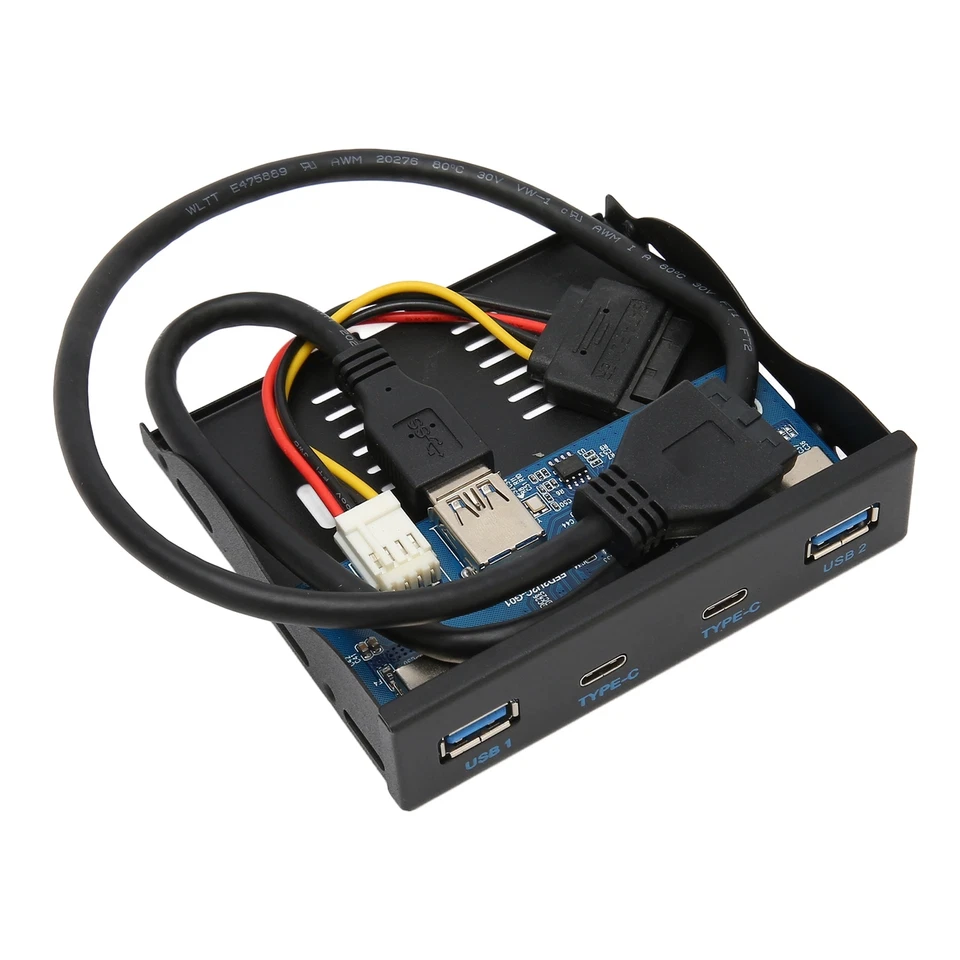 USB 3.2 Front Panel Hub USB3.2 TYPE C Floppy Drive Bay Panel 6 Ports Fit - Image 1 of 4