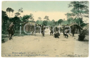 1910 ca CONGO BELGE Danse de guerre chez les Wasongola - Postcard ETHNIC TYPES - Foto 1 di 1