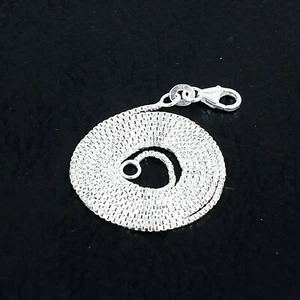 Solid 925 Sterling Silver Box Chain Necklace For Women & Men, Super Thin & Stron - Picture 1 of 5