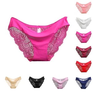 3 Pack Women Seamless Lace G-string Briefs Panties Lingerie Underwear Knickers