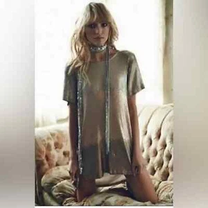Free People all over sequin dress gold Rosegold Combo ombre Medium - Picture 1 of 10