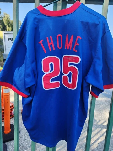 Philadelphia Phillies Jim Thome Pullover Throwback MLB Baseball Jersey Size 2XL Cover